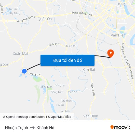 Nhuận Trạch to Khánh Hà map