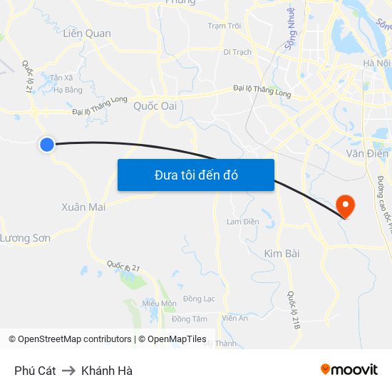 Phú Cát to Khánh Hà map