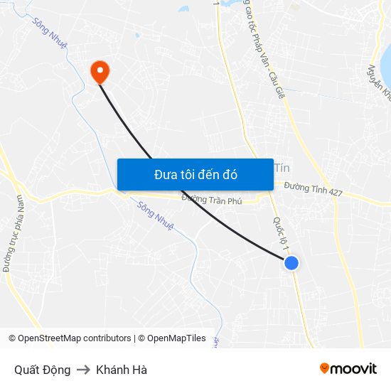 Quất Động to Khánh Hà map