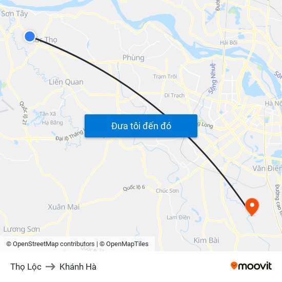 Thọ Lộc to Khánh Hà map