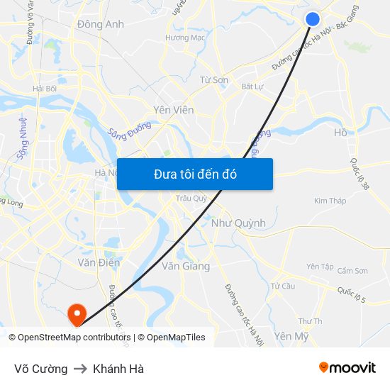 Võ Cường to Khánh Hà map