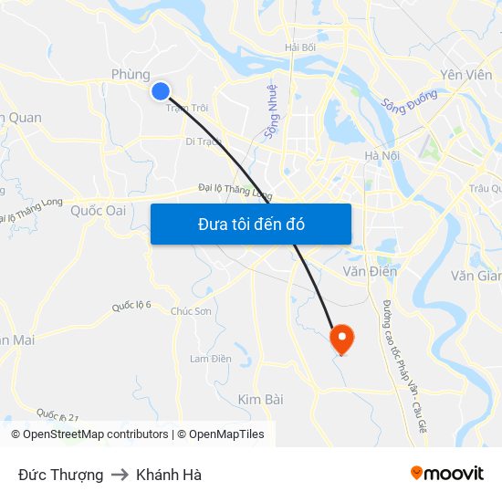 Đức Thượng to Khánh Hà map