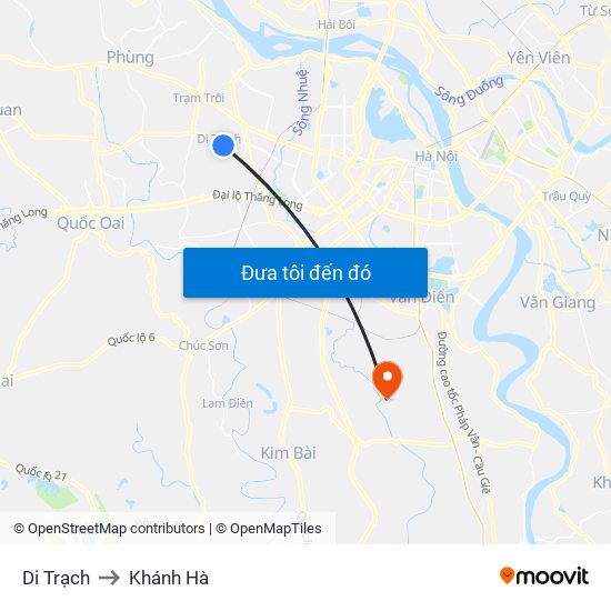Di Trạch to Khánh Hà map
