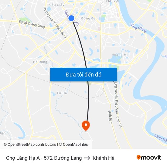 Chợ Láng Hạ A - 572 Đường Láng to Khánh Hà map