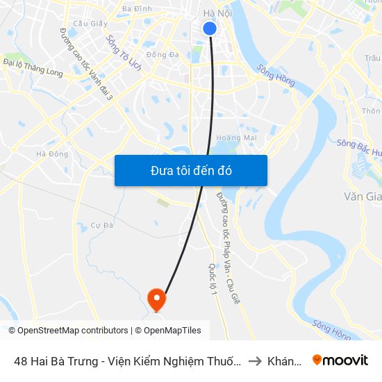 48 Hai Bà Trưng - Viện Kiểm Nghiệm Thuốc Trung Ương to Khánh Hà map