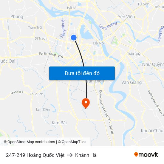 247-249 Hoàng Quốc Việt to Khánh Hà map