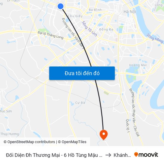Đối Diện Đh Thương Mại - 6 Hồ Tùng Mậu (Cột Sau) to Khánh Hà map