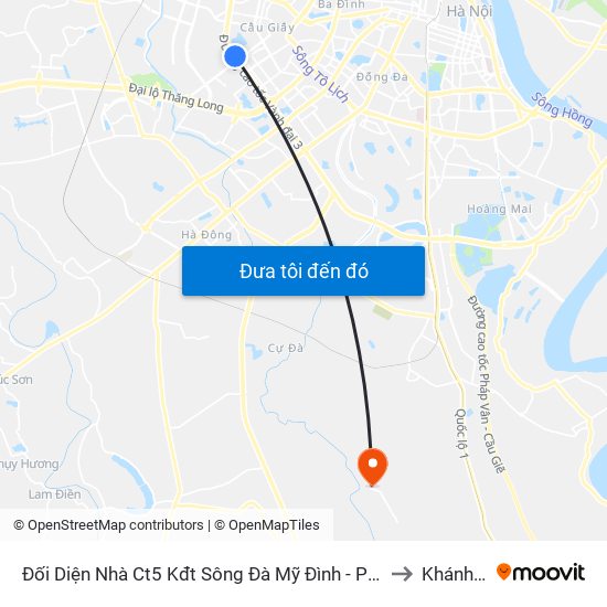 Đối Diện Nhà Ct5 Kđt Sông Đà Mỹ Đình - Phạm Hùng to Khánh Hà map