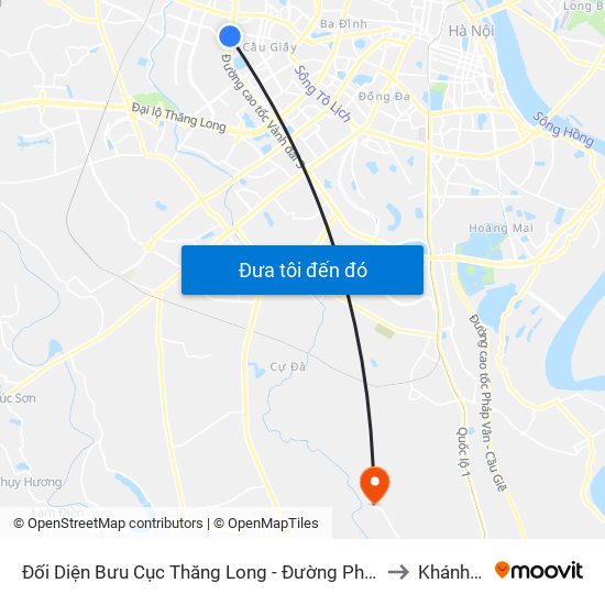 Đối Diện Bưu Cục Thăng Long - Đường Phạm Hùng to Khánh Hà map