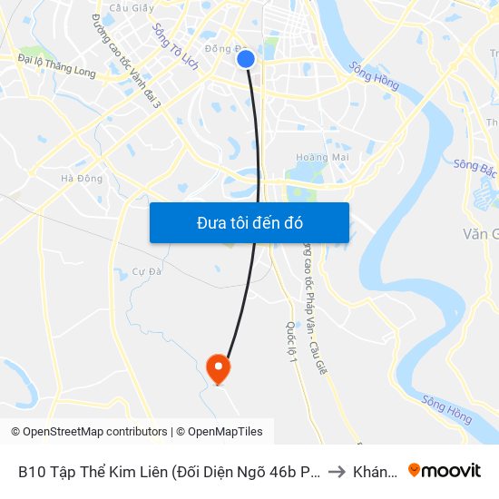 B10 Tập Thể Kim Liên (Đối Diện Ngõ 46b Phạm Ngọc Thạch) to Khánh Hà map