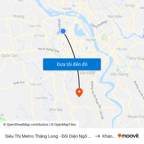 Siêu Thị Metro Thăng Long - Đối Diện Ngõ 599 Phạm Văn Đồng to Khánh Hà map