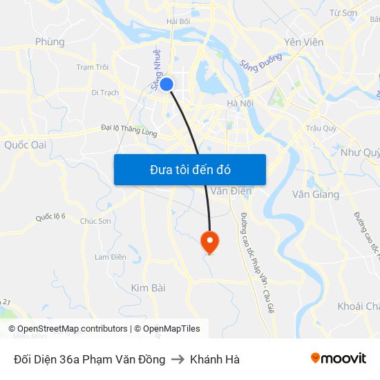 Đối Diện 36a Phạm Văn Đồng to Khánh Hà map