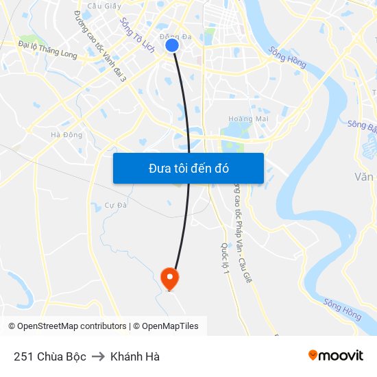251 Chùa Bộc to Khánh Hà map