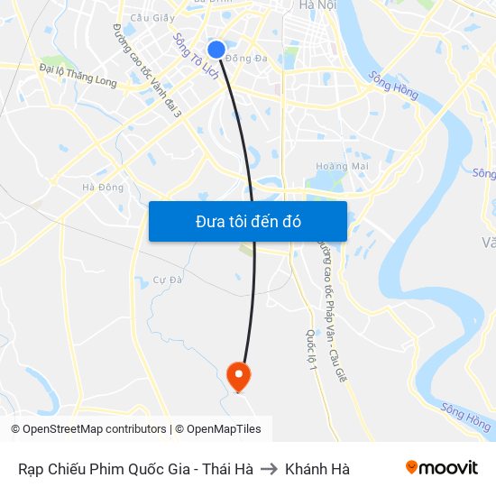 Rạp Chiếu Phim Quốc Gia - Thái Hà to Khánh Hà map