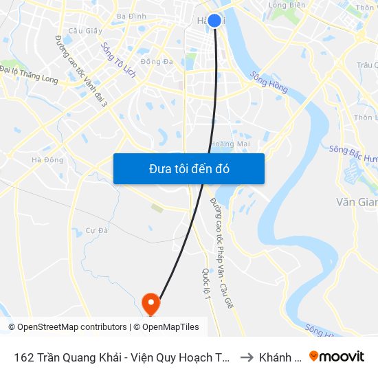 162 Trần Quang Khải - Viện Quy Hoạch Thủy Lợi to Khánh Hà map