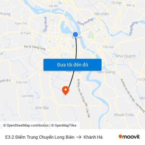 E3.2 Điểm Trung Chuyển Long Biên to Khánh Hà map