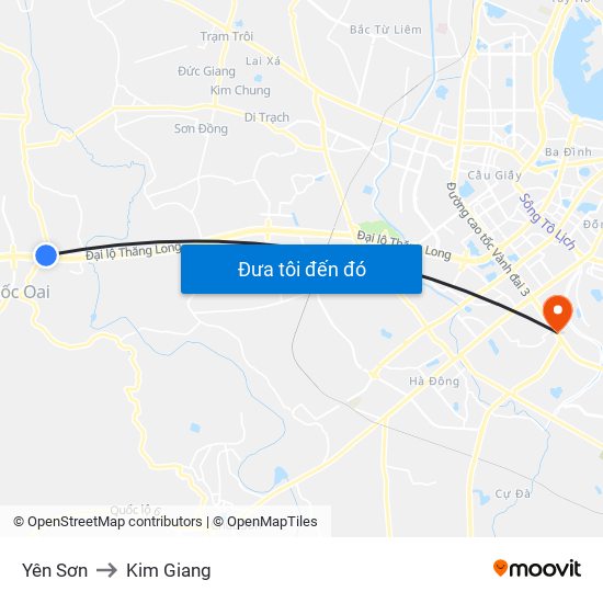 Yên Sơn to Kim Giang map
