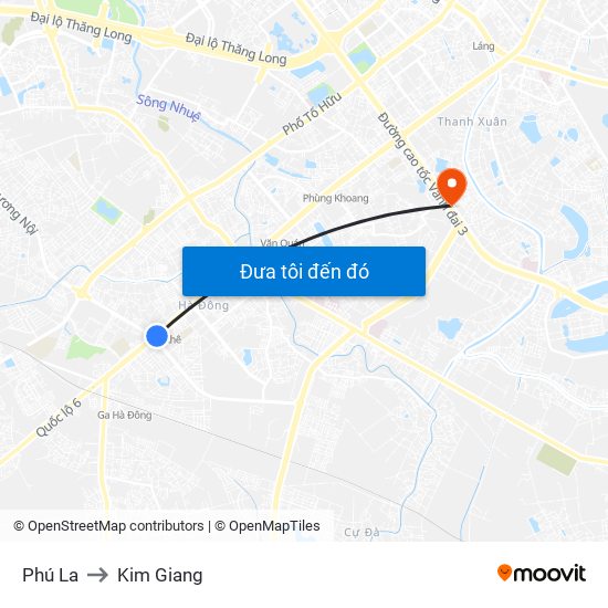 Phú La to Kim Giang map