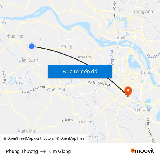 Phụng Thượng to Kim Giang map