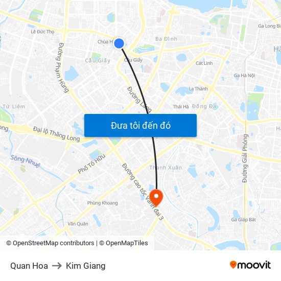 Quan Hoa to Kim Giang map