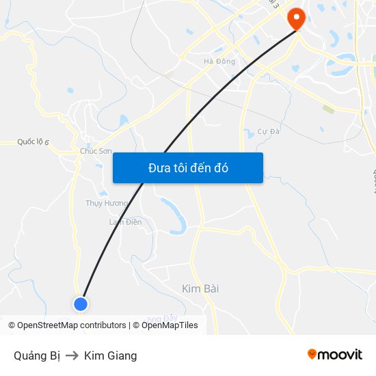 Quảng Bị to Kim Giang map