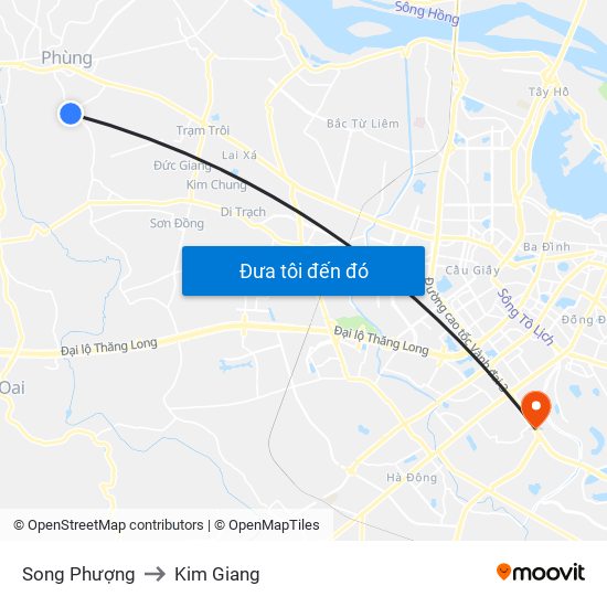 Song Phượng to Kim Giang map