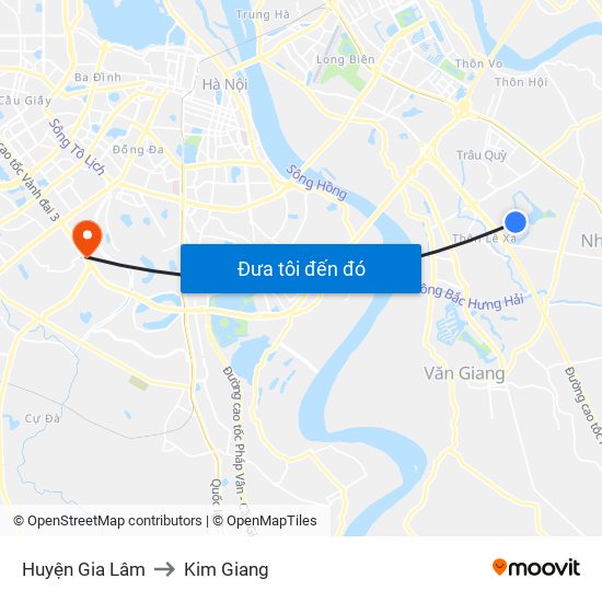 Huyện Gia Lâm to Kim Giang map