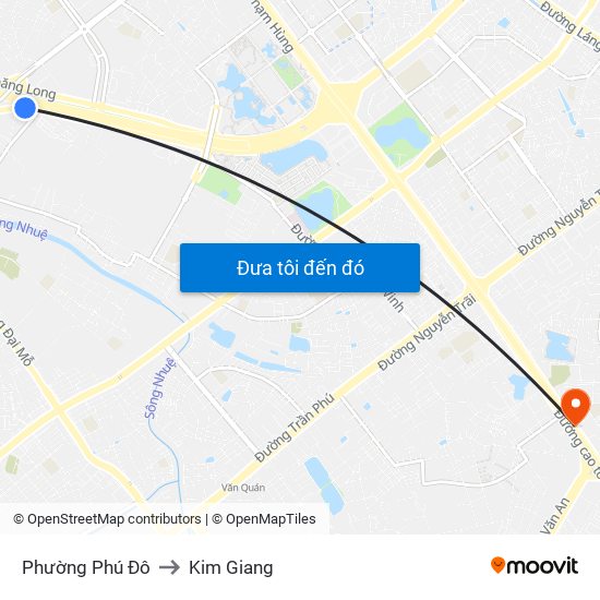 Phường Phú Đô to Kim Giang map