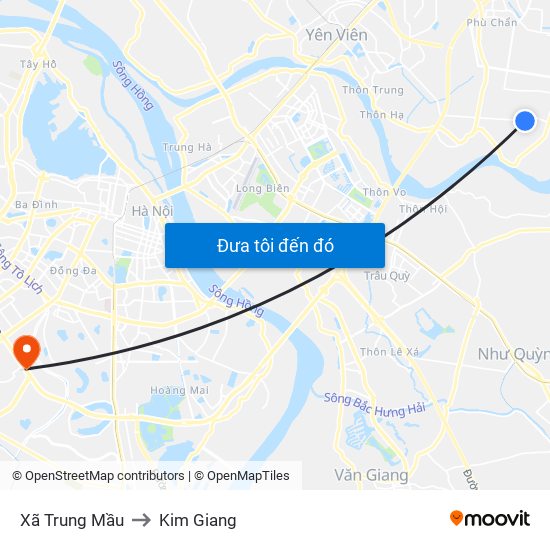 Xã Trung Mầu to Kim Giang map