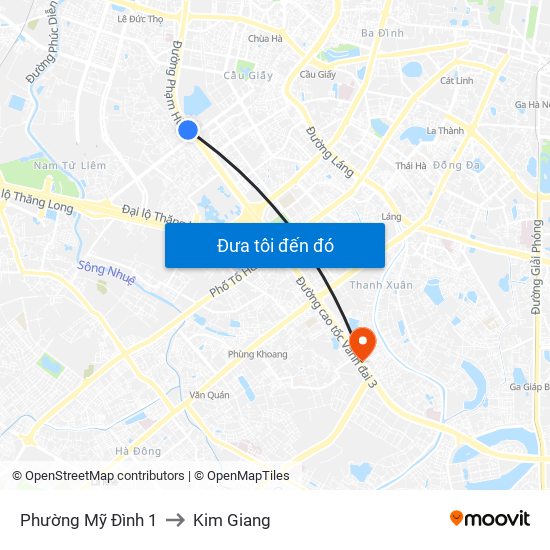 Phường Mỹ Đình 1 to Kim Giang map