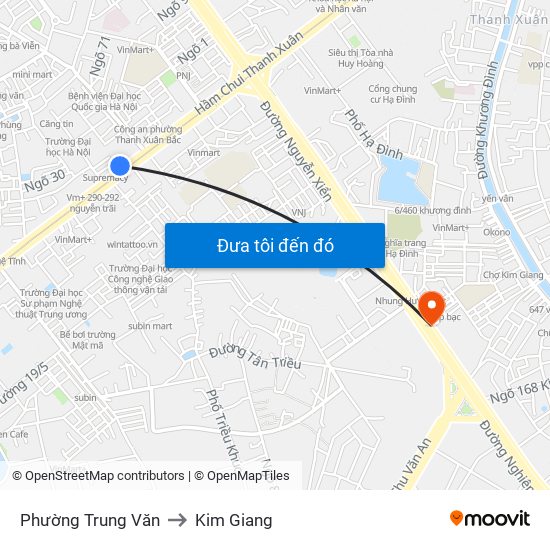 Phường Trung Văn to Kim Giang map