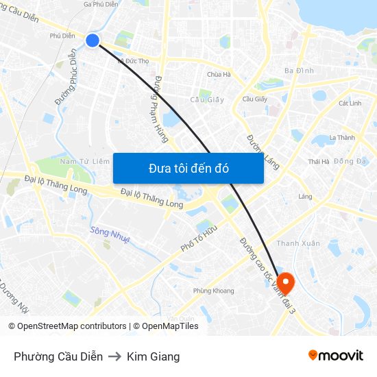 Phường Cầu Diễn to Kim Giang map
