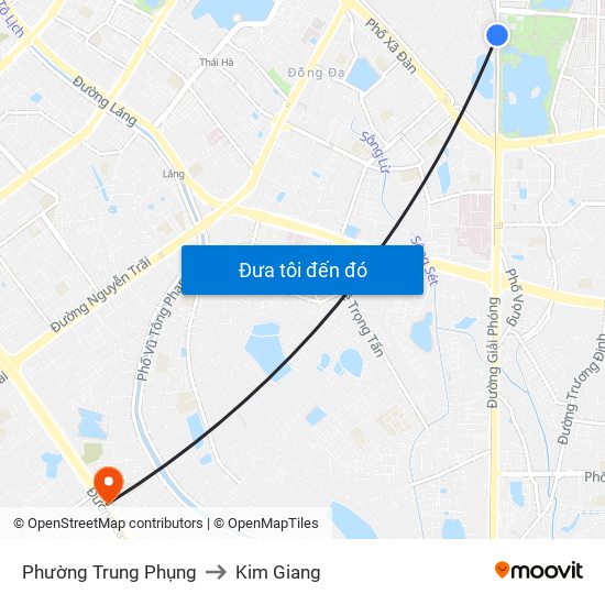 Phường Trung Phụng to Kim Giang map