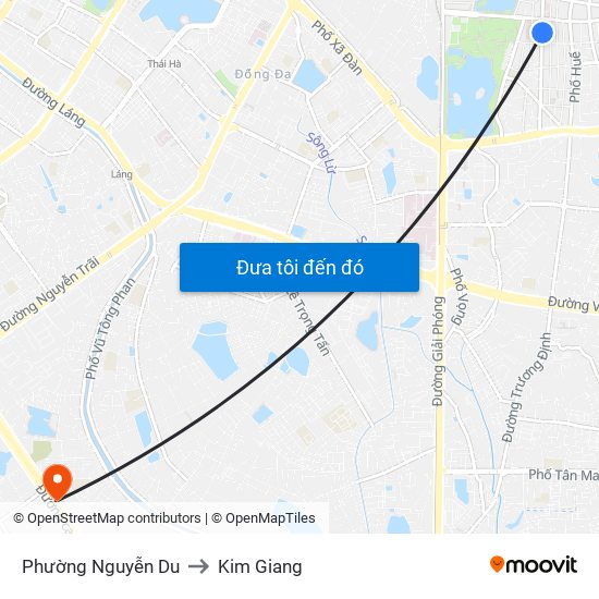 Phường Nguyễn Du to Kim Giang map