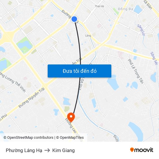 Phường Láng Hạ to Kim Giang map