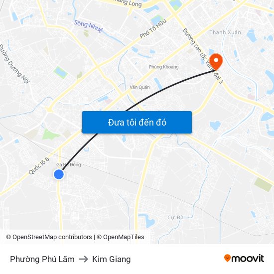 Phường Phú Lãm to Kim Giang map