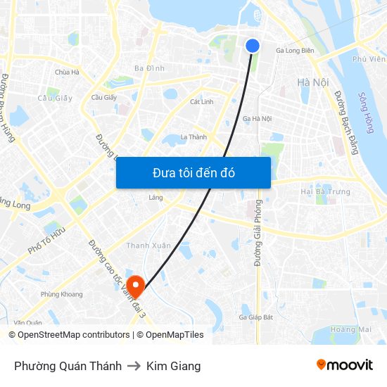 Phường Quán Thánh to Kim Giang map
