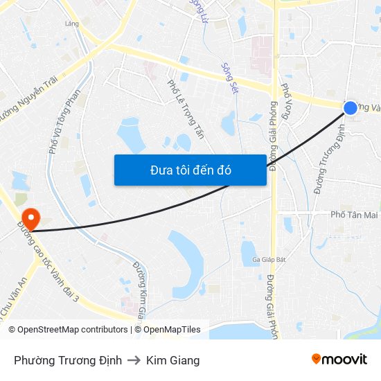 Phường Trương Định to Kim Giang map