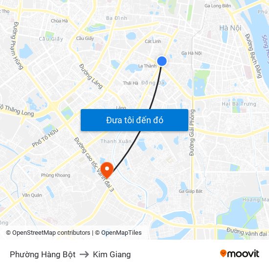 Phường Hàng Bột to Kim Giang map