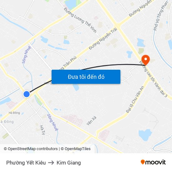 Phường Yết Kiêu to Kim Giang map