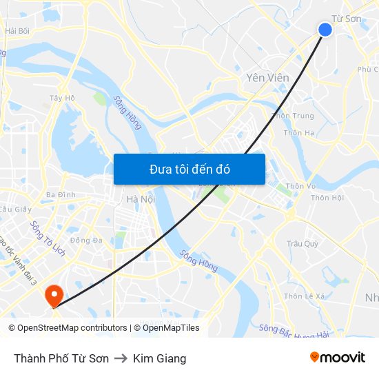 Thành Phố Từ Sơn to Kim Giang map