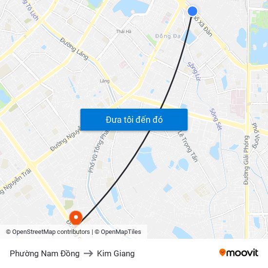 Phường Nam Đồng to Kim Giang map