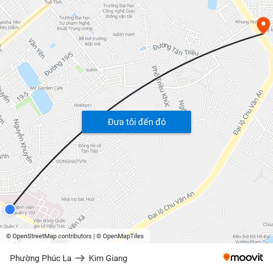 Phường Phúc La to Kim Giang map