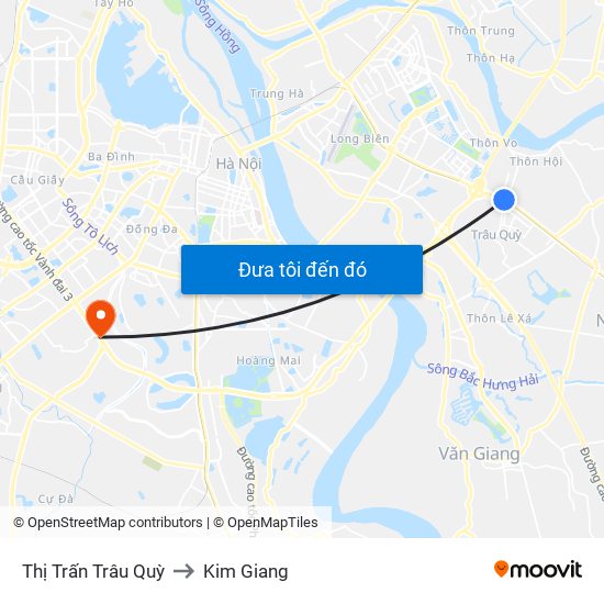 Thị Trấn Trâu Quỳ to Kim Giang map