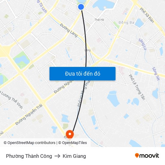 Phường Thành Công to Kim Giang map