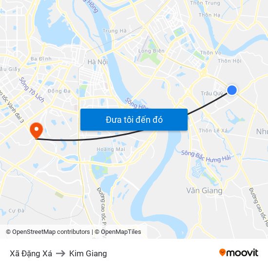 Xã Đặng Xá to Kim Giang map