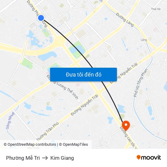 Phường Mễ Trì to Kim Giang map