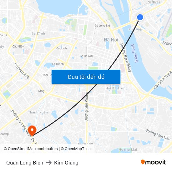 Quận Long Biên to Kim Giang map