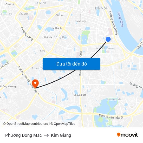 Phường Đống Mác to Kim Giang map