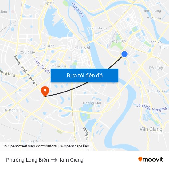 Phường Long Biên to Kim Giang map